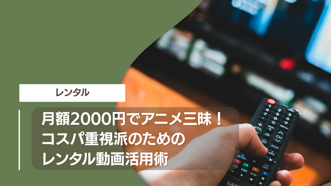 月額2000円でアニメ三昧！コスパ重視派のためのレンタル動画活用術